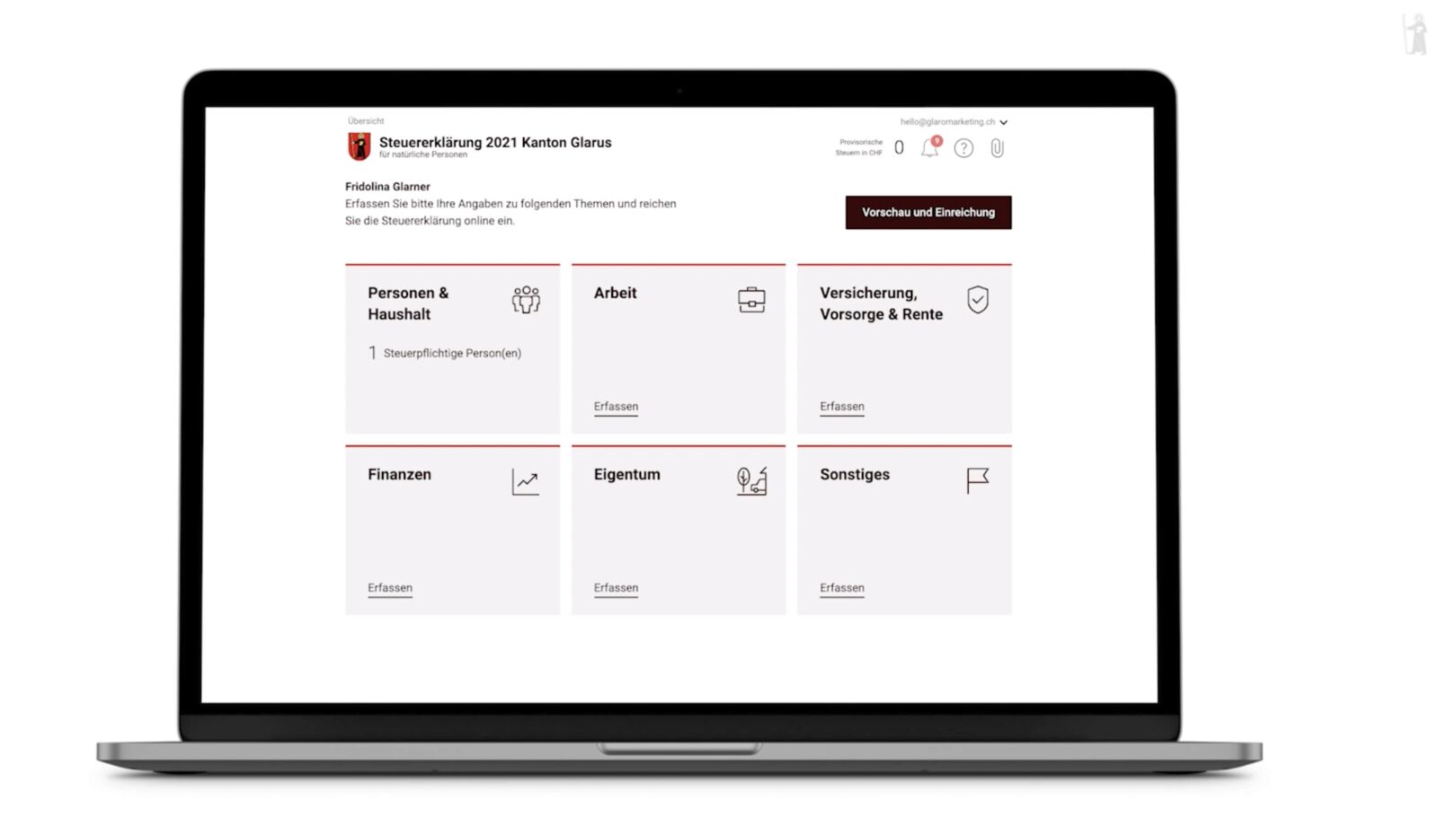 Kanton Glarus tritt dem Verein Digitale Steuern bei